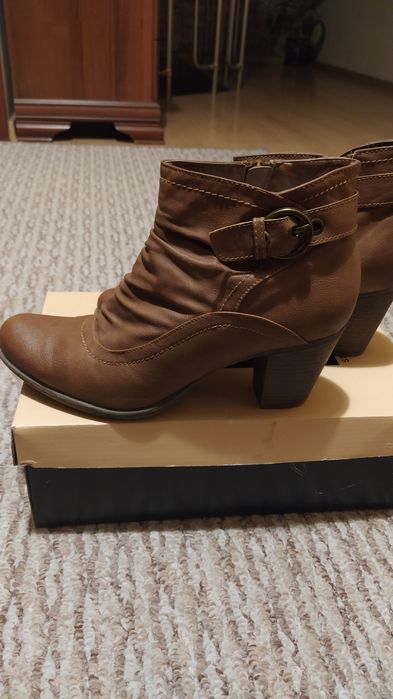 Botki damskie brązowe