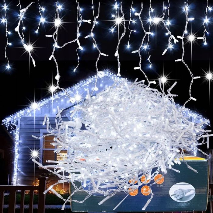 sople 60 led zimna biel z programatorem girlanda do okna lampka święta