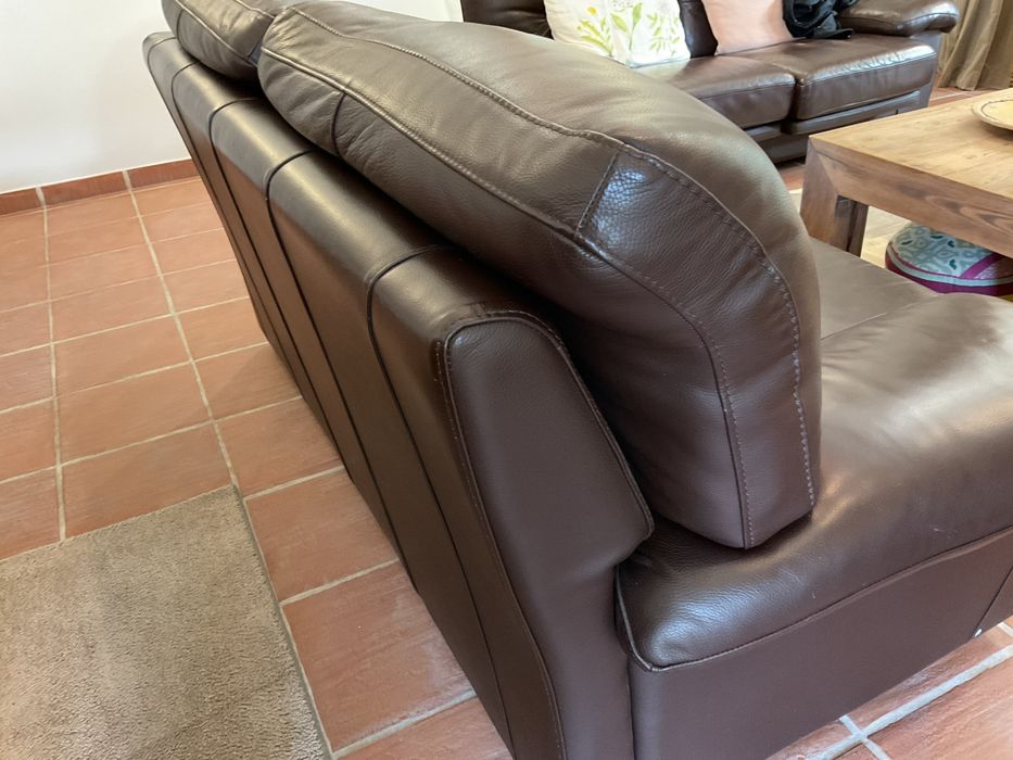 Sofas em pele castanha