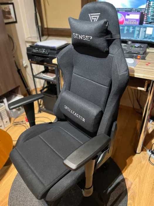 NOWY Fotel Gamingowy Materiałowy Ergonomiczny Obrotowy Biurowy Krzesło