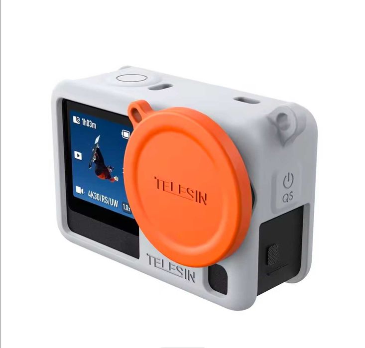 Silikonowe etui ochronne TELESIN do DJI OSMO Action 6 szary pomarańcz
