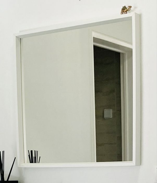 Espelho, branco, Ikea, 65x65 cm · Como novo