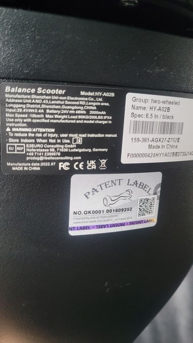 Deskorolka elektryczna Balance Scooter 6.5 HY-A02B