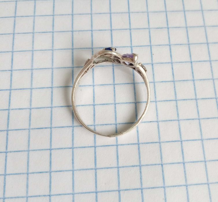 Вінтажне Кольцо колечко з каменями Срібло 925 проба Розмір 16,6 Вінтаж