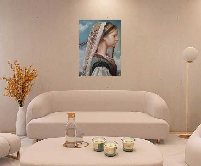 Grande Quadro 80x60 - Óleo de Anne Dias -"Lady Verity of Gilded Skies"