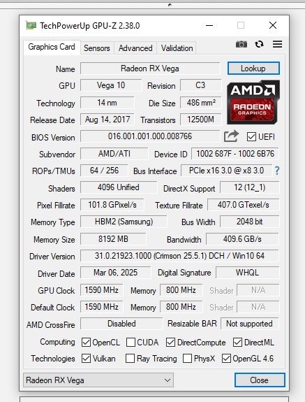 Grafica vega 64 8gb