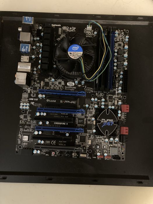 Комплект, мат плата sapphire p67, intel core i5 2400 6gb ram