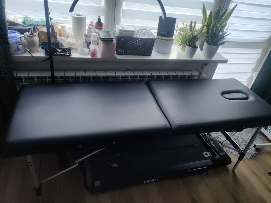 Łóżko do masażu kosmetyczne aluminiowe - czarne