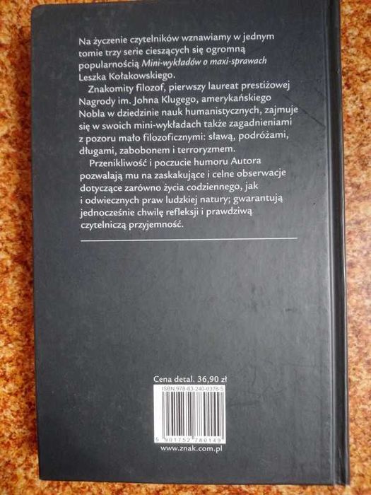 Leszek Kołakowski mini wykłady
Twarda oprawa. 300stron