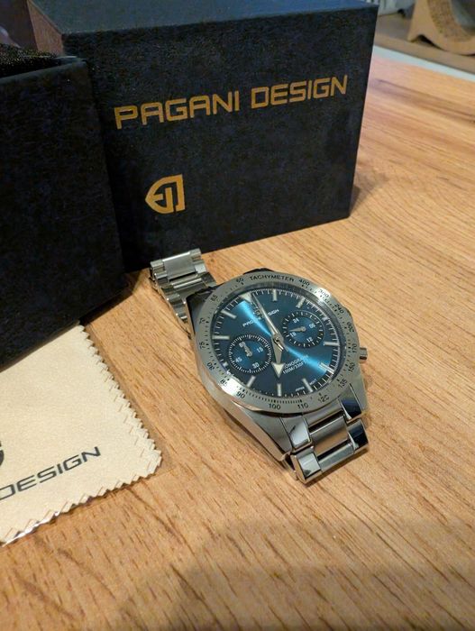 Zegarek Pagani design, srebrny, bransoleta