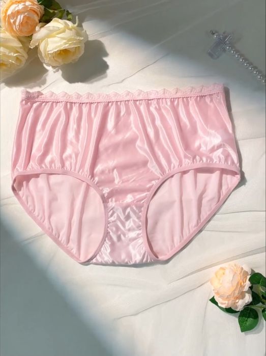 Nowe Nylonowe Majtki Różowe Koronką W Pasie Roz.XXL