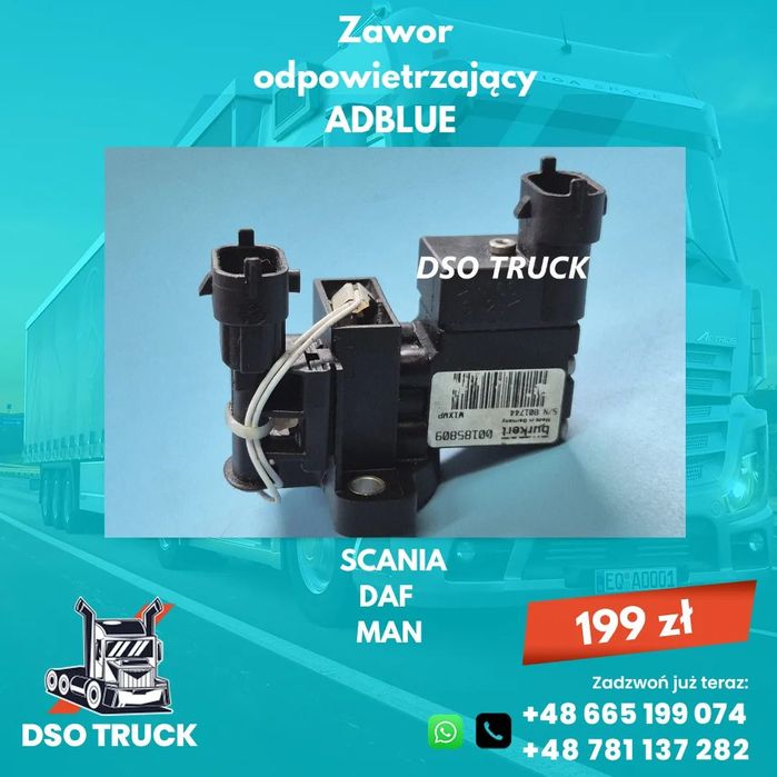 Zawor odpowietrzajacy ADBLUE 00166996 00185809 SCANIA MAN DAF