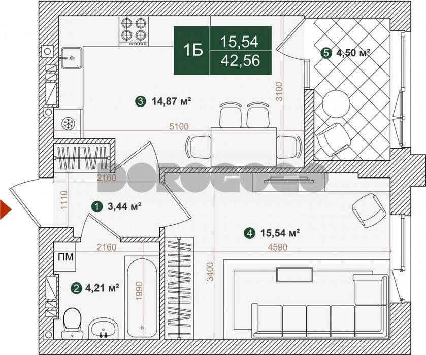 Продаж квартири 43кв.м. серед соснового лісу в ЖК Forest Park