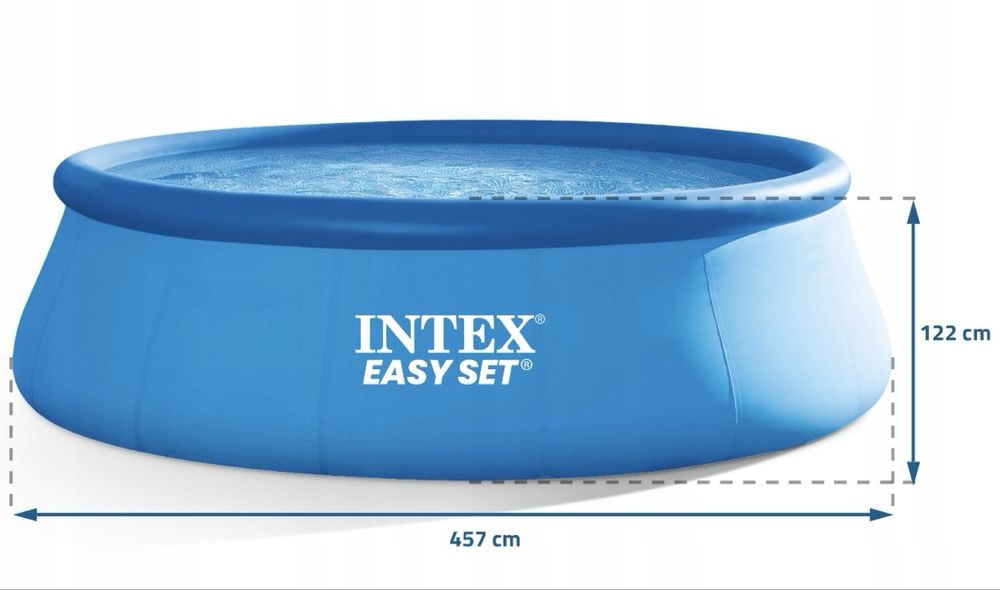 Basen Intex 457 × 122 cm + pompa + drabinka + pokrywa solarna
