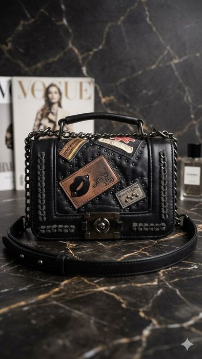 Стильна акцентна сумка Crossbody у стилі Rock-Chic шкіра в поєднання з екошкірою