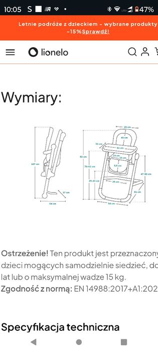 Krzesełko Lionelo Cora