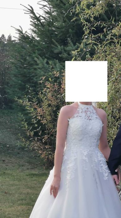 Suknia ślubna kolor ivory, kość słoniowa.