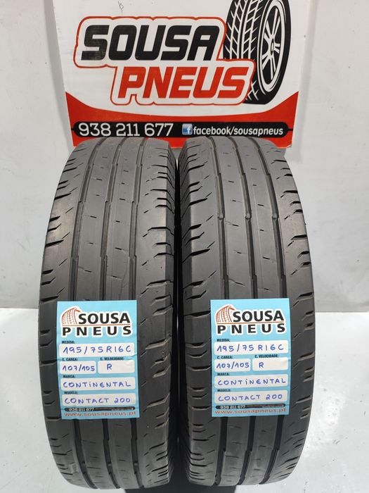 2 pneus semi novos 195-75R16C Continental - Oferta dos Portes