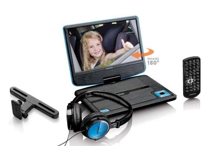 Przenośny Odtwarzacz DVD CD USB 9'' Lenco DVP-910BU Montaż Samochodowy Pilot