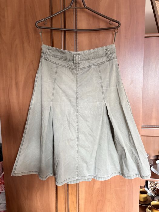 Spódnica Midi Khaki Feel Good Collection 36 Bawełna Cargo Kieszenie bdb