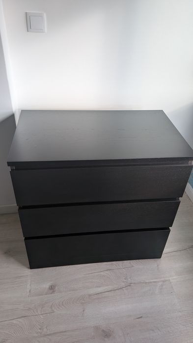 Cómoda IKEA MALM 3 Gavetas Preto-Castanho - Excelente Estado