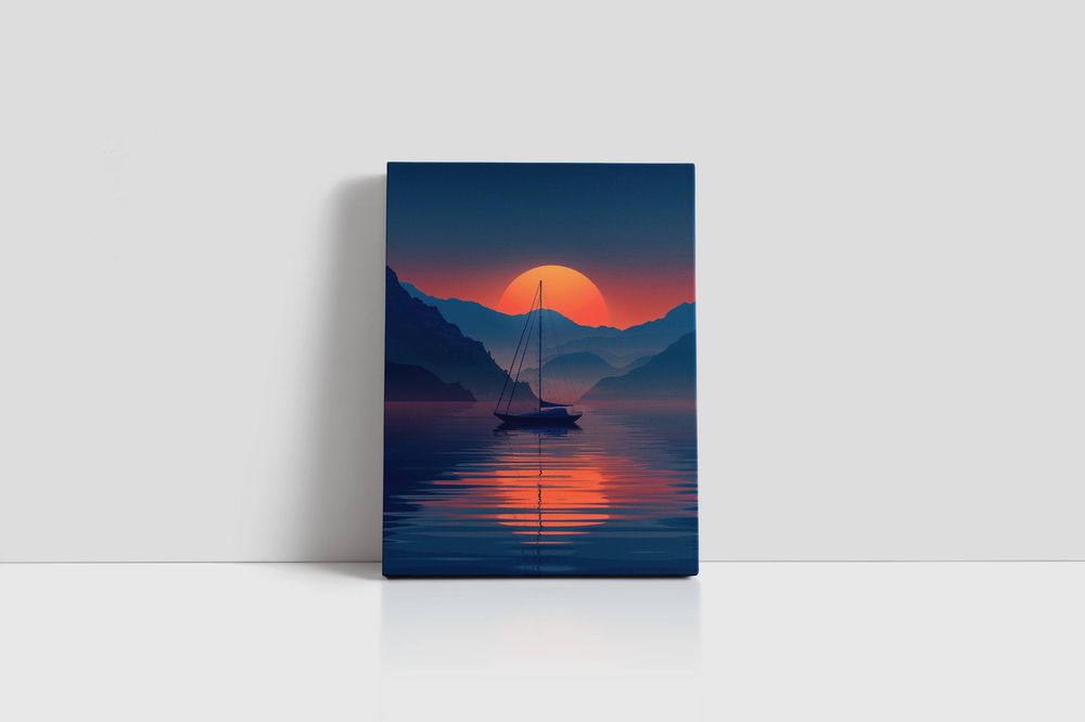 Obraz na płótnie "Zachód Słońca na Morzu" 90x120 cm