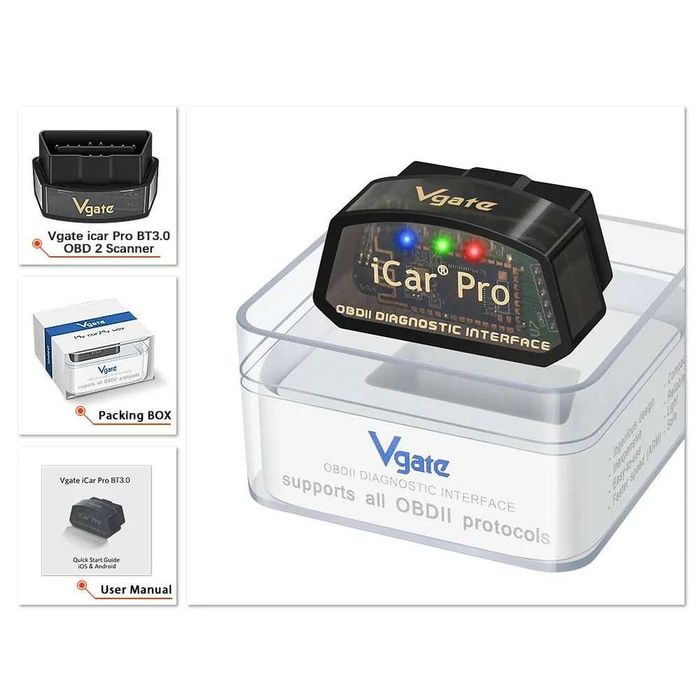 Vgate iCar Pro OBD2 автосканер ELM327 Bluetooth 4.0 Android iOS диагно