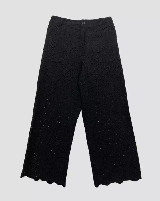 Штаны чорні  ажурні, з вишивкою рішельє Zara (розмір S / EUR 36)