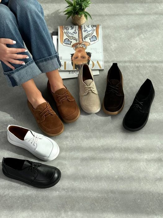 Анатомічні туфлі на шнурках, різні кольори