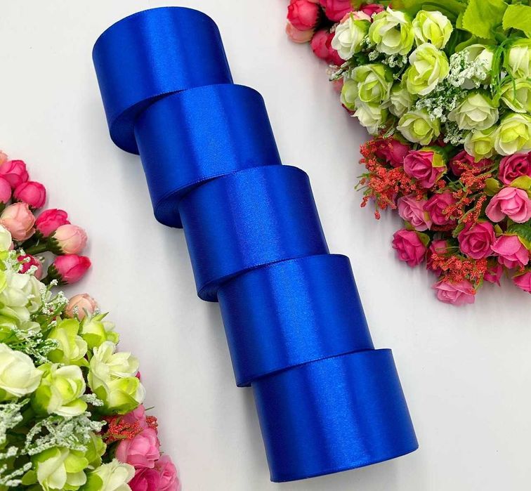 Атласна стрічка - 5 см x 23 м (5 рулонів) / Електрик Лента атласная