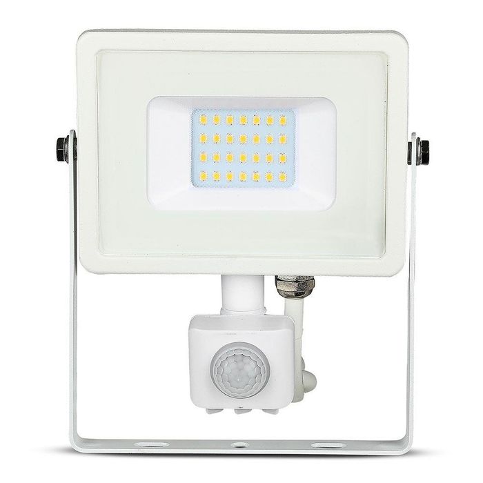 Naświetlacz LED V-tac 20W Samsung Chip Czujnik Ruchu Funkcja cut-OFF Biały VT-20-S-B 4000K 1600lm 5 Lat Gwarancji Wyposażenie Wnętrz