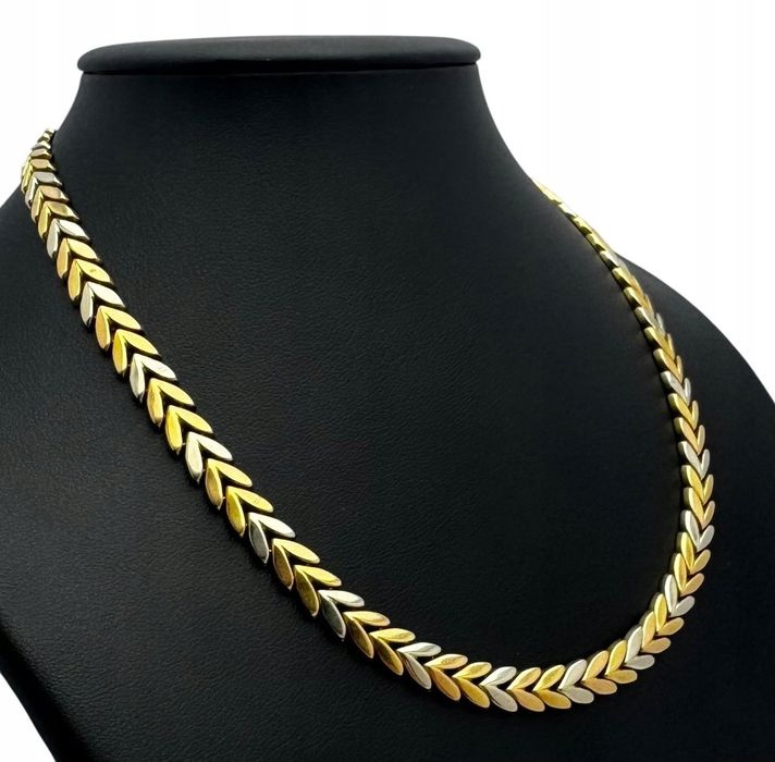 Piękny Dwukolorowy Złoty Łańcuszek 40,06g 750p 42cm