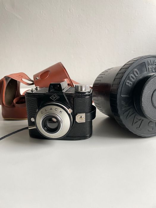 aparat analogowy Agfa Clack - średni format, etui - sprawny, testowany