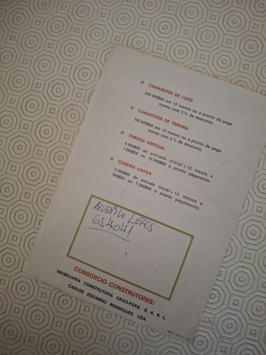 Automobilia autodromo estoril folheto promocional