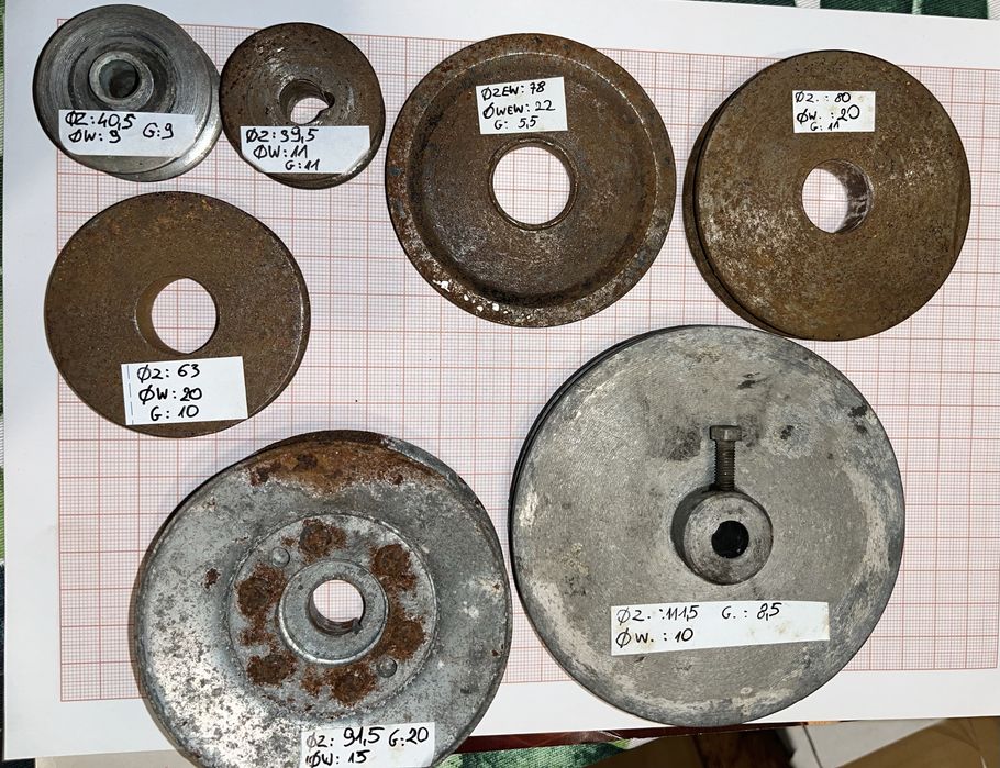 Koła pasowe metalowe i drewniane