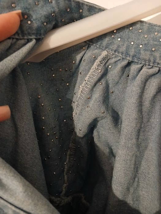 Piękna koszula jeansowa z perełkami