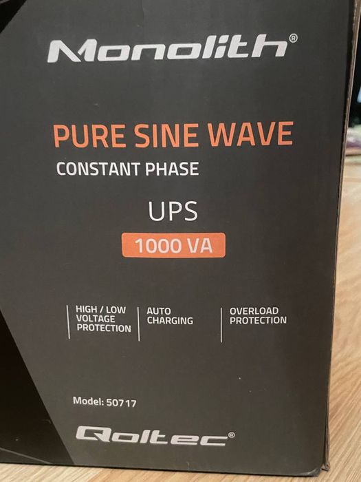 ДБЖ Qoltec Pure Sine Wave UPS 1000VA 700W та акумулятор AGM 100Ah