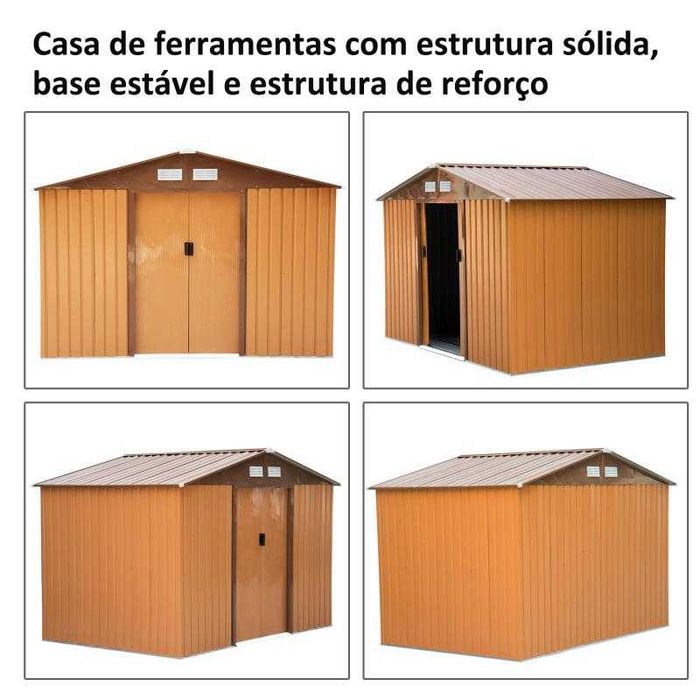 Abrigo de Jardim Metálico 277x191x192 cm