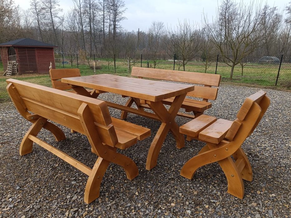 PROMOCJA! Drewniane meble ogrodowe, ławy i stoły do ogrodu