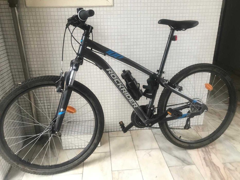 Bicicleta Rockrider BTT ST 100 Sport Trail preta