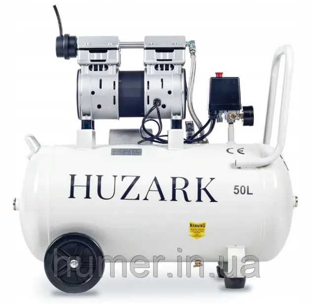 Компресор 2-х циліндровий безмасляний HUZARK 50л 1500Вт 200 л/хв 10бар