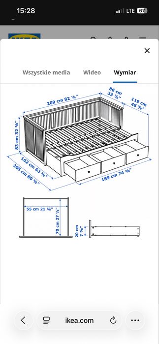 Ikea Hemnes łóżko rozkladane