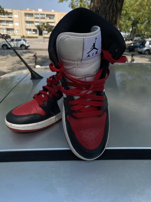 Air Jordan 1 Mid White Bred Toe – 38,5 / US 7.5