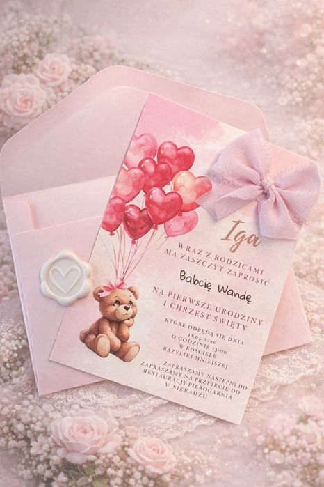 Zaproszenia na Roczek i Chrzest Święty – personalizowane