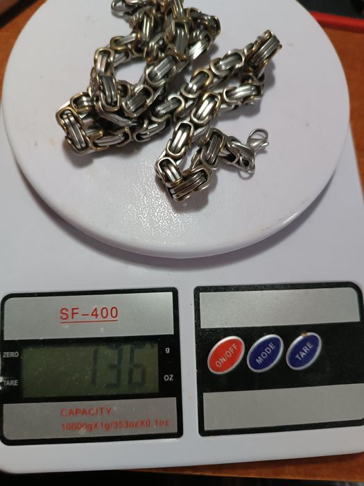 Толстая,мощная ceposhka нержавейка с позолотой.136g.