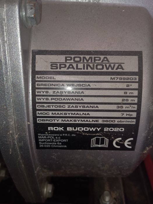 Pompa do wody motopompa