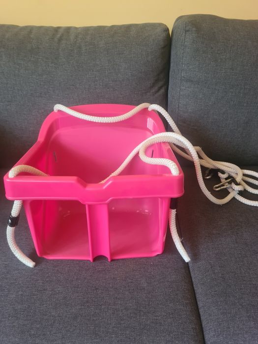 Plastikowa huśtawka sznurki plus karabińczyki