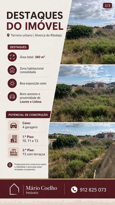 TERRENO URBANO EM ALVERCA – PROJETO PARA PRÉDIO