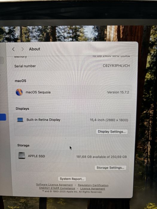 MacBook Pro 15 2019 i7 16GB / 256GB / Silver