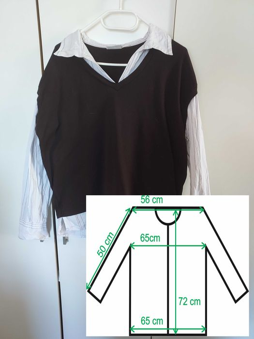 Bluzka brązowo - biała roz. 52